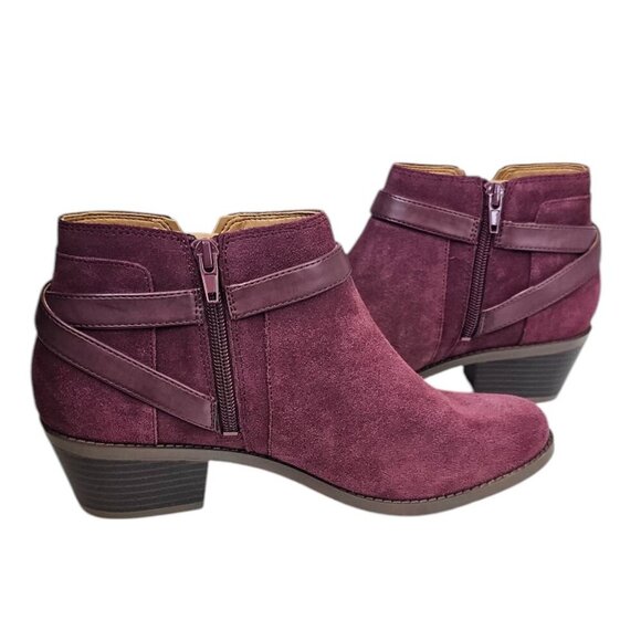 Vionic Womens Farrah Ankle Bootie, Port Wine, Suede, Comfort, Size 7.5 - Picture 8 of 10